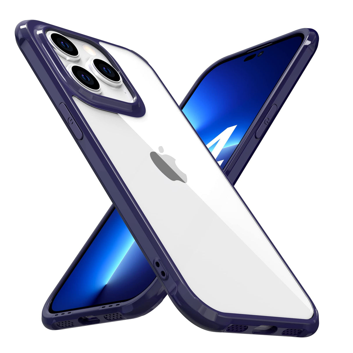 جراب AWH متوافق مع iPhone 14 Pro Max، جراب مقاوم للصدمات غير مصفر لهاتف iPhone 14 Pro Max مع غطاء نحيف واقٍ لهاتف iPhone 14 Pro Max (أزرق)