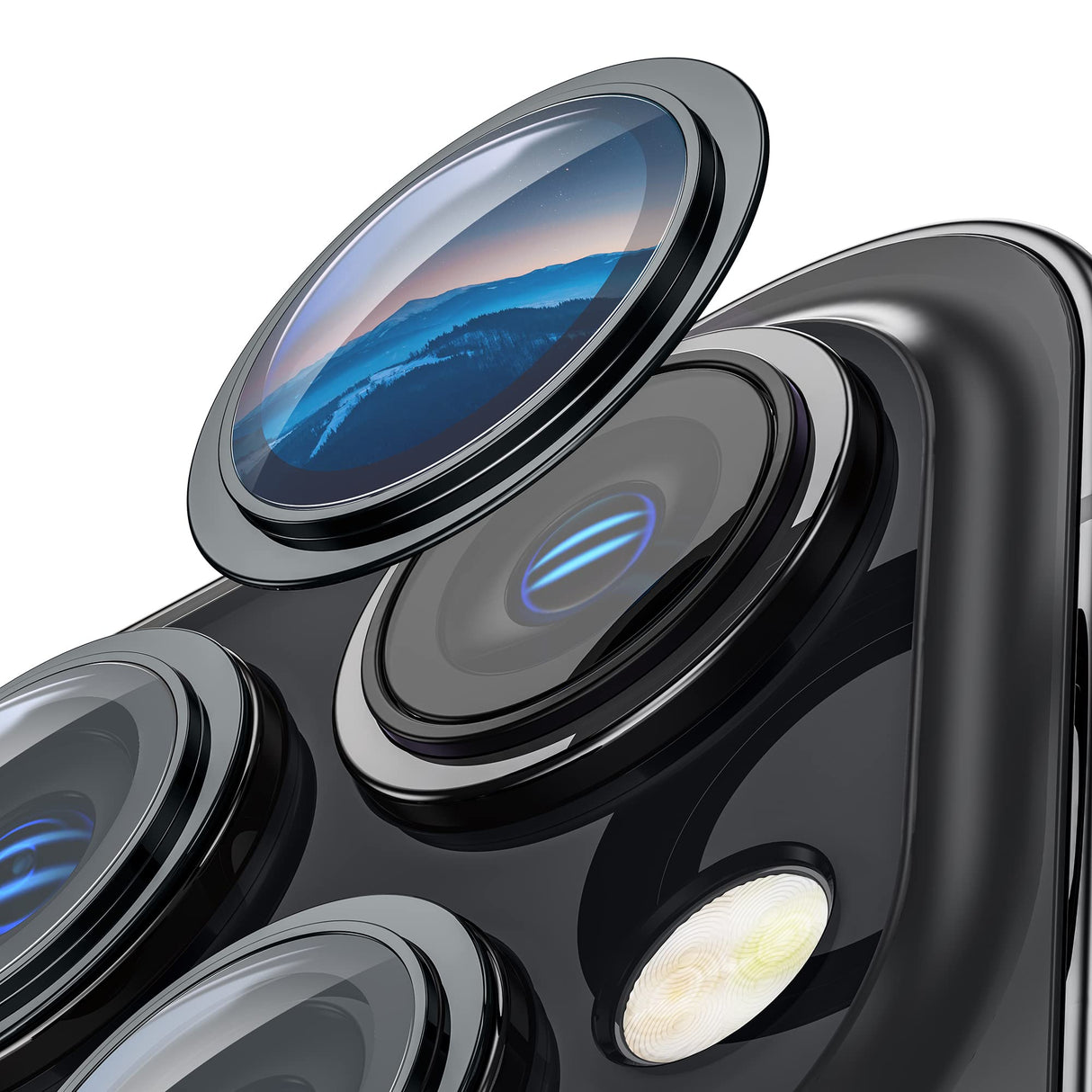 واقي عدسة كاميرا WSKEN لهاتف iPhone 14 Pro Max/iPhone 14 Pro، [ملصق كاميرا رفيع للغاية] [مناسب للجراب] غطاء واقي شاشة من الزجاج المقوى عالي الدقة لملحقات 14 Pro Max / 14 Pro، جرافيت