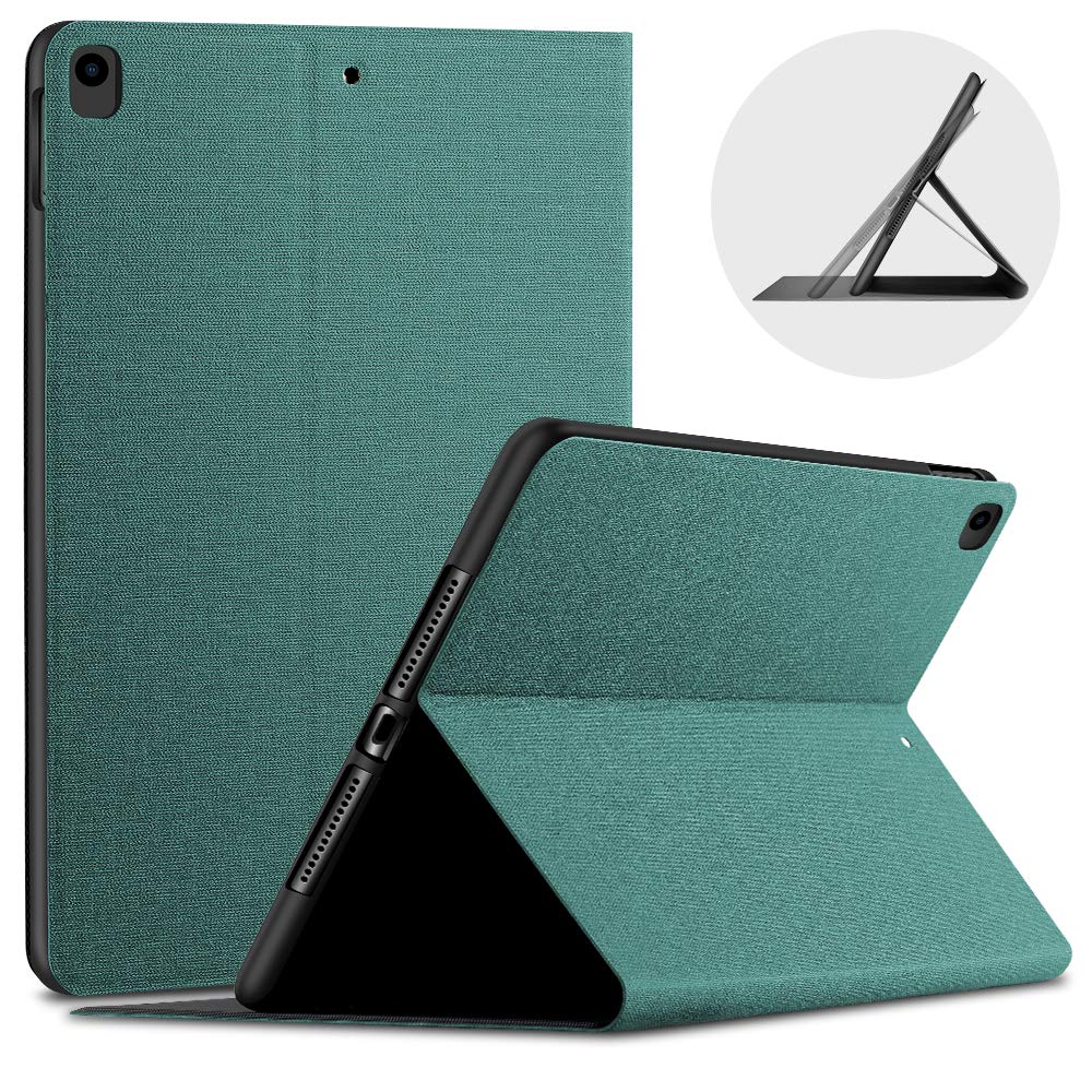 جراب X-level لجهاز iPad من الجيل السابع/جراب iPad من الجيل الثامن، جراب رفيع وناعم وخفيف الوزن مع حامل واقٍ مع خاصية الإيقاظ/السكون التلقائي [يدعم شحن قلم iPad] لجهاز iPad مقاس 10.2 بوصة (2020/2019) (أخضر)