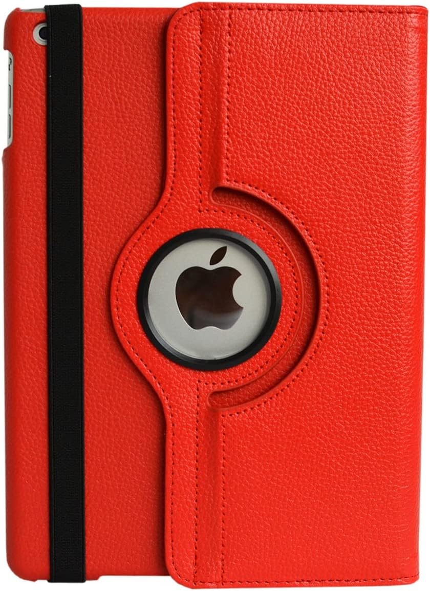 AWH iPad Case 10.2 Inch Cover Case for iPad - 7 iPad 8 iPad 9(7th & 8th & 9th Generation iPad 2019/2020/2021 (Released Model) - 360 Degree Rotation Smart Sleep Wake Case for iPad - Red