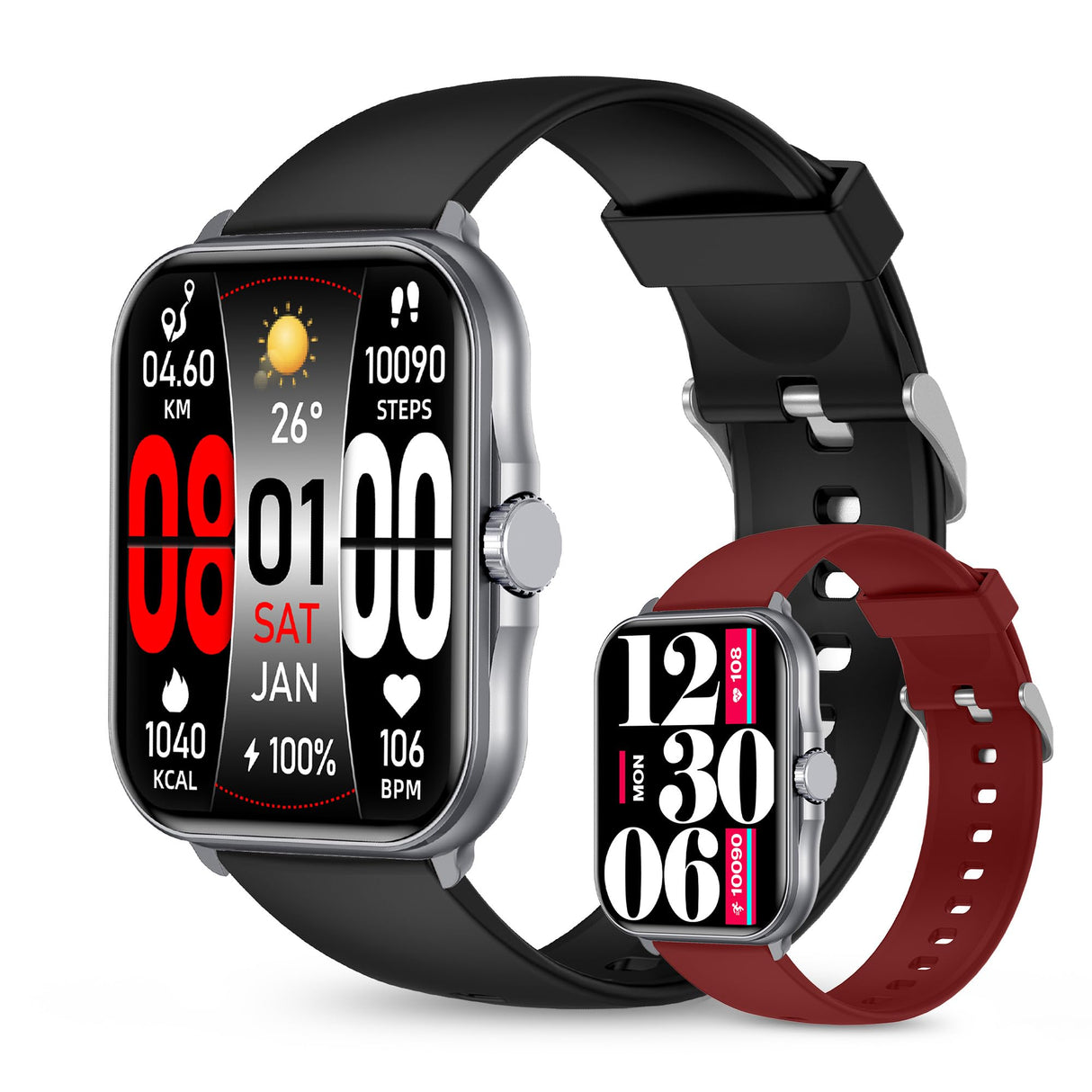 ساعة TOTULIFE الذكية STORM V مع خاصية الاتصال عبر البلوتوث - رمادي