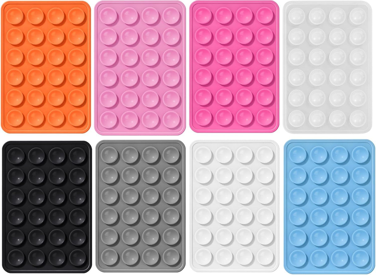 8 قطع من حامل الهاتف السيليكوني اللاصق، جراب هاتف شفط للآيفون والأندرويد، وسادة لاصقة للهاتف المحمول بدون استخدام اليدين، حامل مرآة للهاتف المحمول لالتقاط صور السيلفي ومقاطع الفيديو