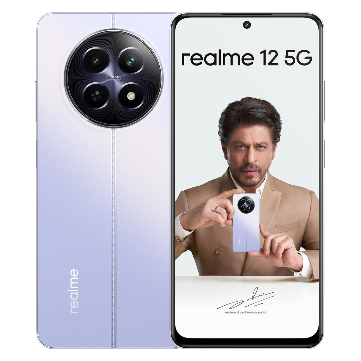 Realme 12 5G (Twilight Purple 8GB RAM,512GB ROM) | 950nit Sunlight Display | 108MP 3X Zoom Portrait Camera | 5000mAh Battery | 12 Month Warranty - Middle East Version