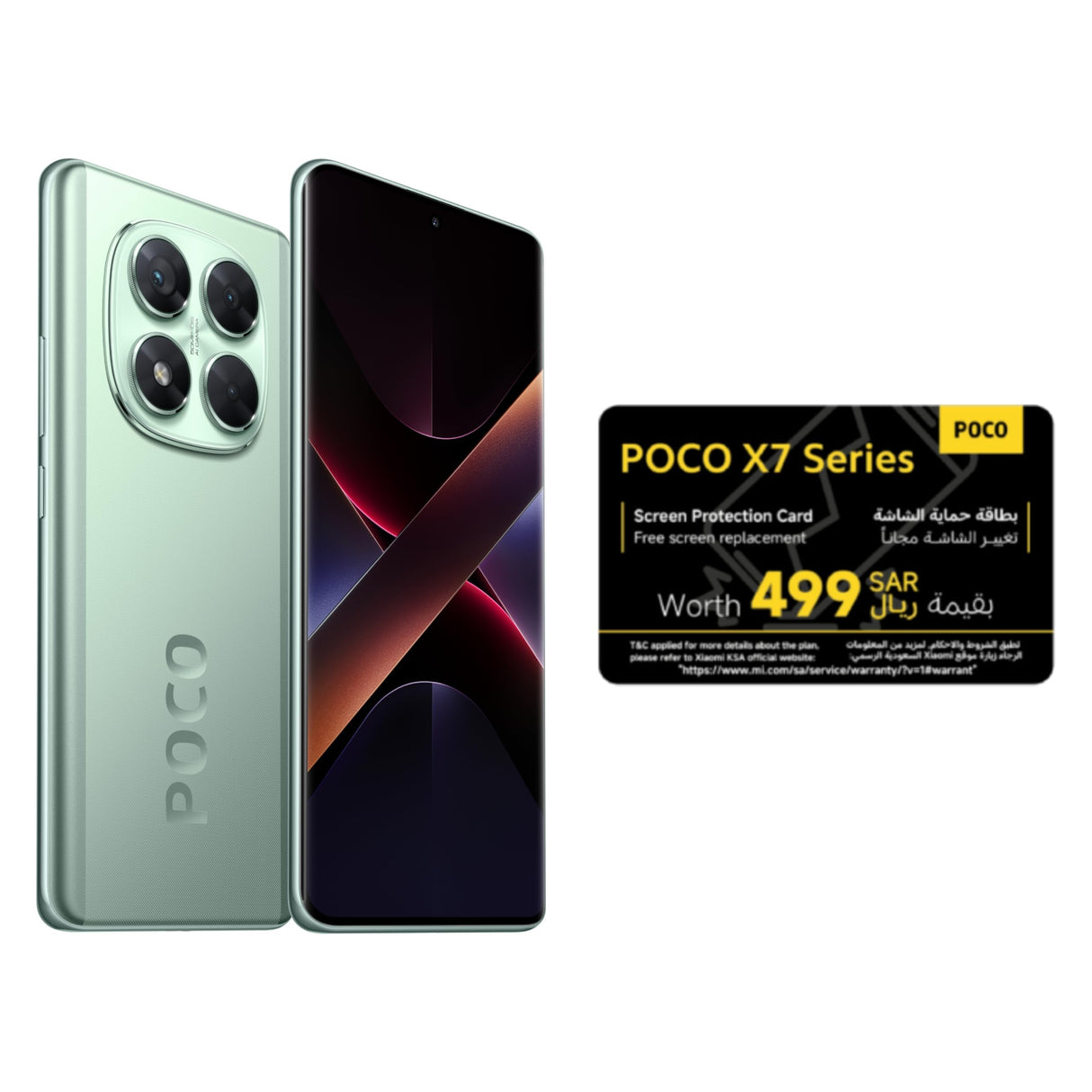 POCO X7 Green 8GB RAM 256GB 5G Mobile | Mediatek Dimensity 7300-Ultra | 1.5K 120Hz AMOLED curved display | 50MP main camera with OIS | IP68 & 5110mAh battery