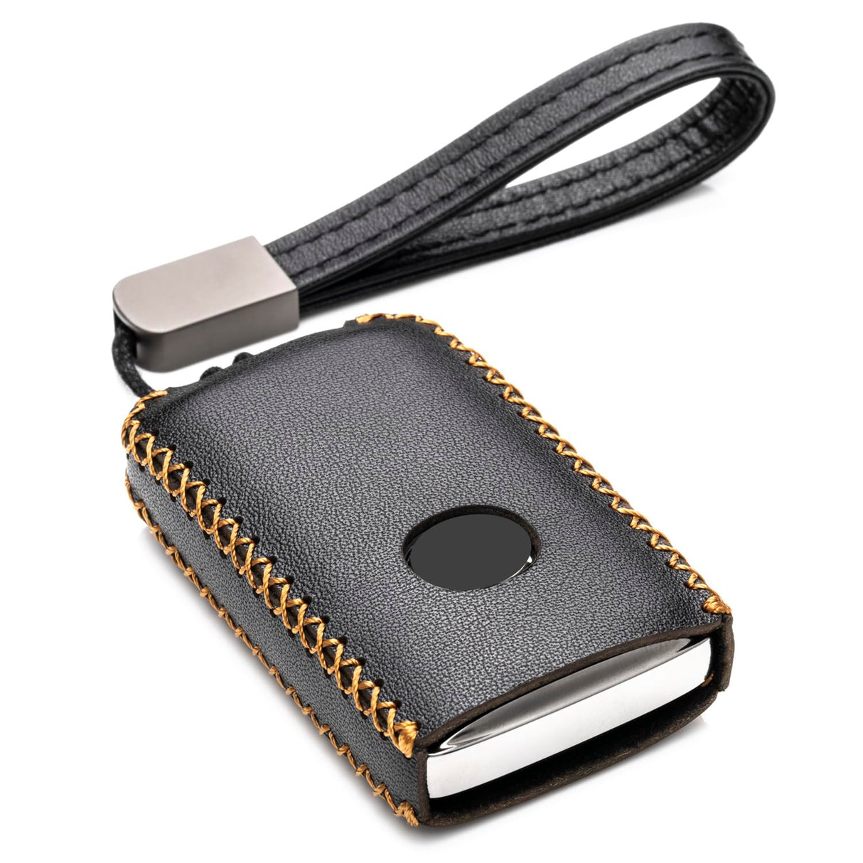 غطاء واقٍ من الجلد الأصلي من Vitodeco لمفتاح السيارة الذكي متوافق مع Mazda 3، Mazda 3 هاتشباك، Mazda 6، CX-5، CX-50، CX-3، CX-30، CX-9، CX-90 2020-2024 (4 أزرار، أسود)