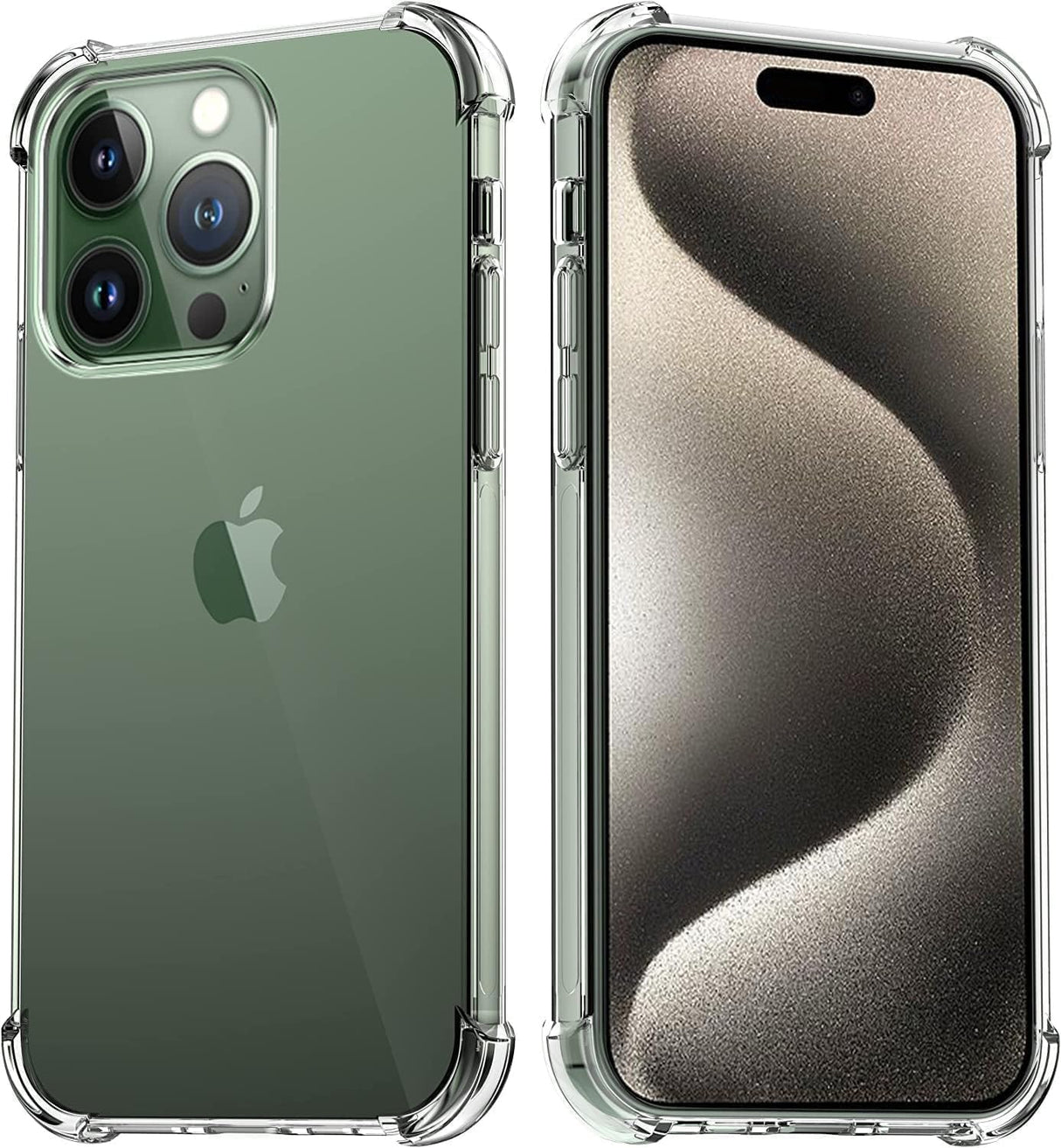 جراب هاتف YU WELL شفاف لهاتف iPhone بزوايا معززة ومقاوم للخدش مصنوع من مطاط TPU الناعم والسيليكون الواقي لهاتف iPhone (شفاف للغاية، iPhone 15 Pro Max)