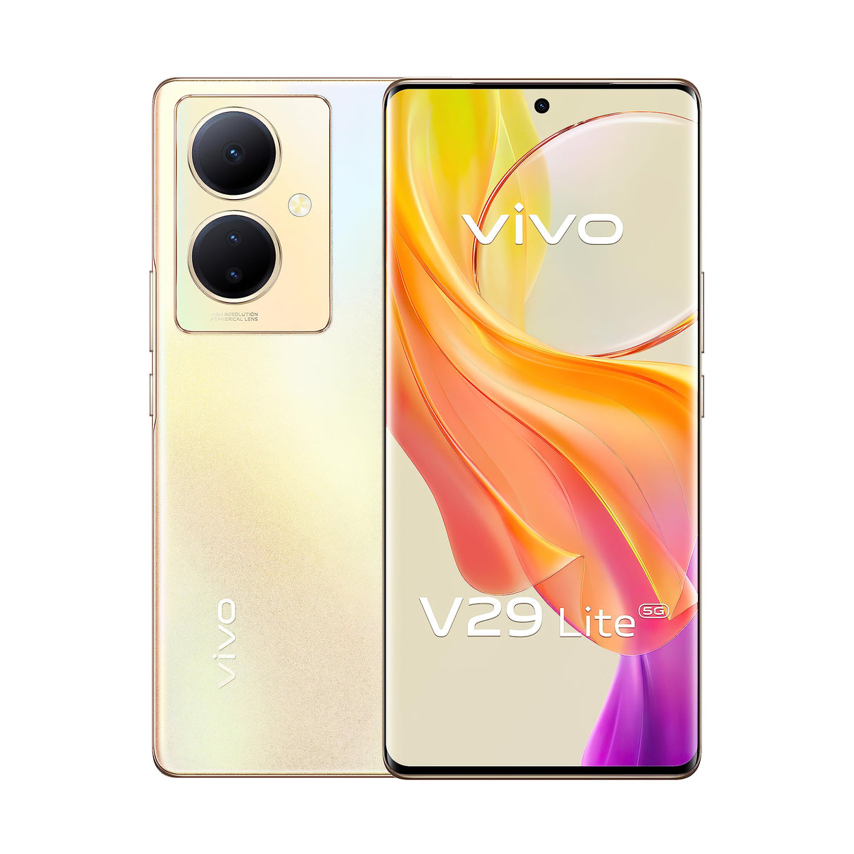 فيفو V29 لايت 5G ثنائي الشريحة (ذهبي حالم، 12+8 جيجابايت رام، 256 جيجابايت) شاشة AMOLED ثلاثية الأبعاد منحنية 120 هرتز | كاميرا 64 ميجابكسل مثبت بصري | شحن 44 واط | NFC | حقيبة ظهر، سماعات أذن + ضمان ممتد 24 شهرًا + حماية للشاشة 6 أشهر