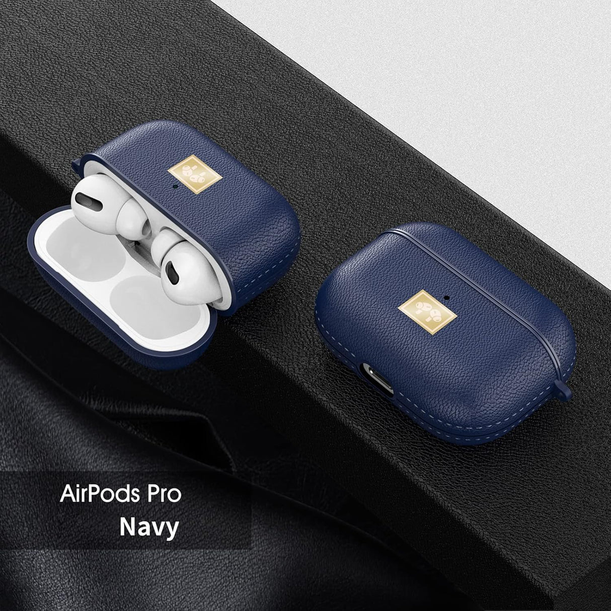 جراب سماعة أذن X-LEVEL AirPods 4 مصنوع من جلد البولي يوريثان الحراري بملمس الليتشي - أزرق