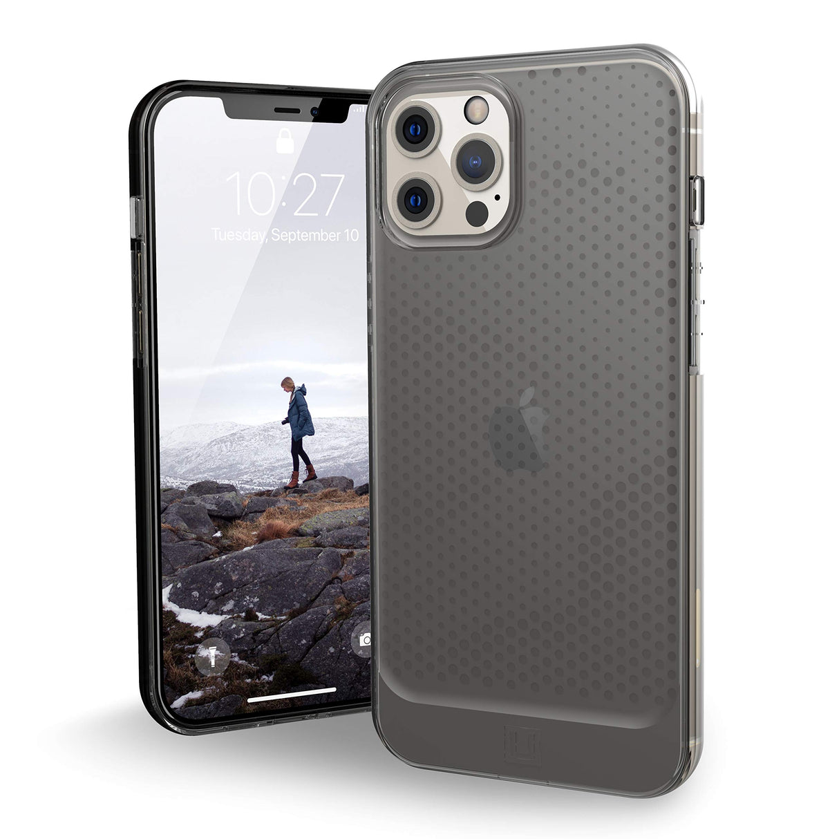 جراب Urban Armor Gear U من UAG [U] Lucent Case لهاتف Apple iPhone 12 Pro Max (6.7 بوصة) (جراب شبه شفاف، متوافق مع الشحن اللاسلكي، مصد رفيع للغاية) - رمادي (شفاف)