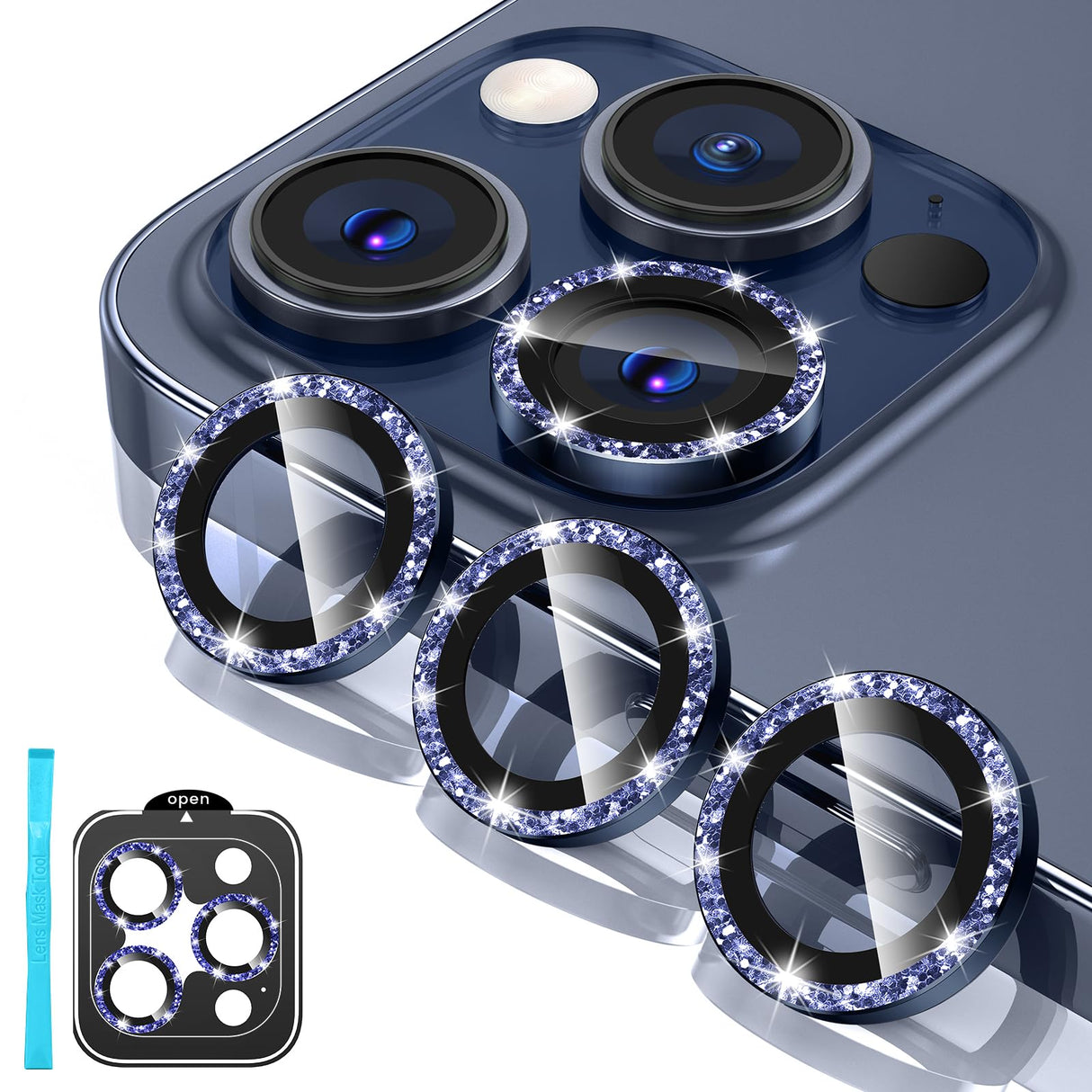 واقي عدسة كاميرا Tensea لهاتف iPhone 15 Pro/iPhone 15 Pro Max، واقي شاشة من الزجاج المقوى 9H، حلقة معدنية فردية لهاتف iPhone 15 Pro Max 6.7 بوصة iPhone 15Pro 6.1 بوصة 2023