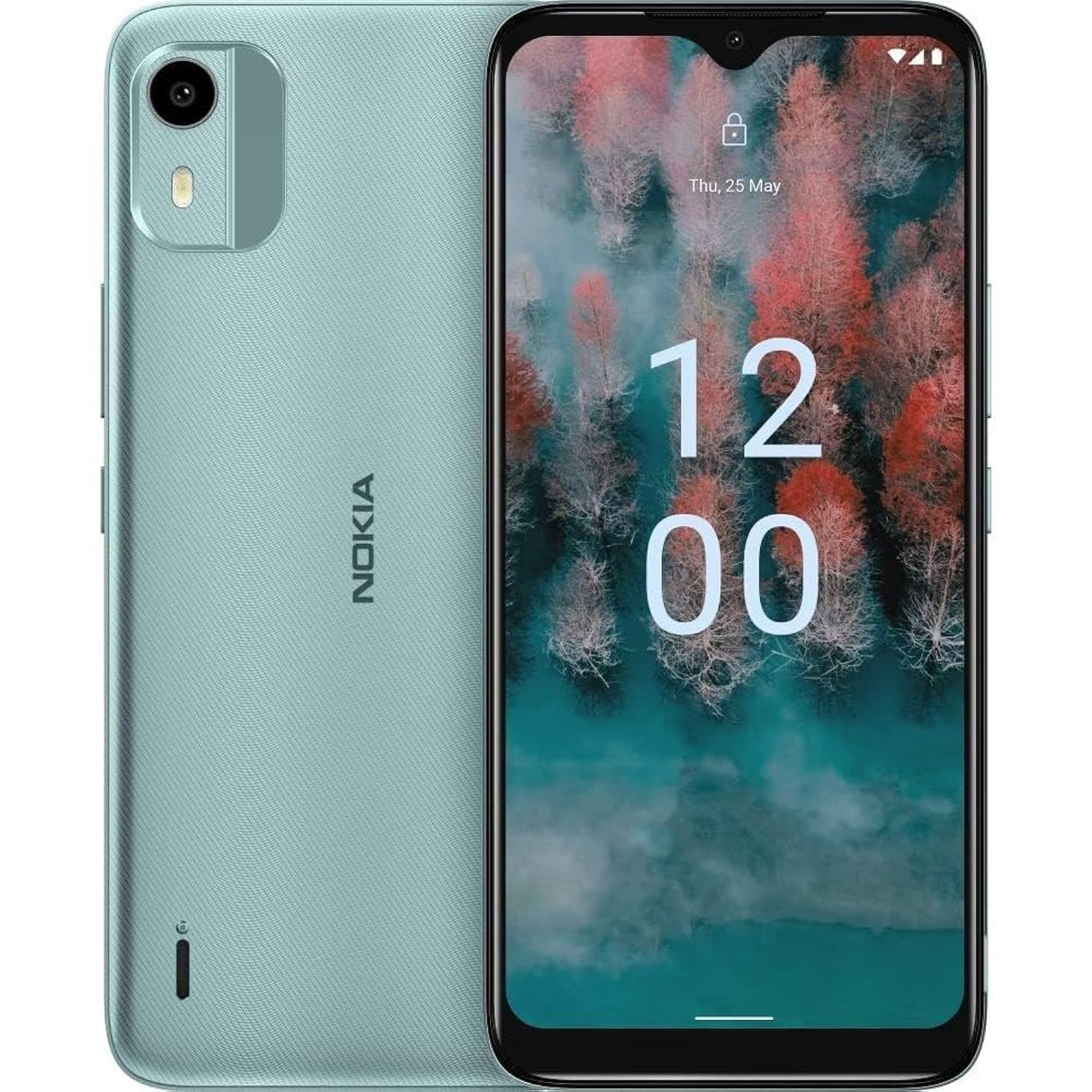 هاتف ذكي Nokia C12 Pro بسعة 4 جيجابايت + 2 جيجابايت من ذاكرة الوصول العشوائي الافتراضية ومساحة تخزين 64 جيجابايت، لون Mint