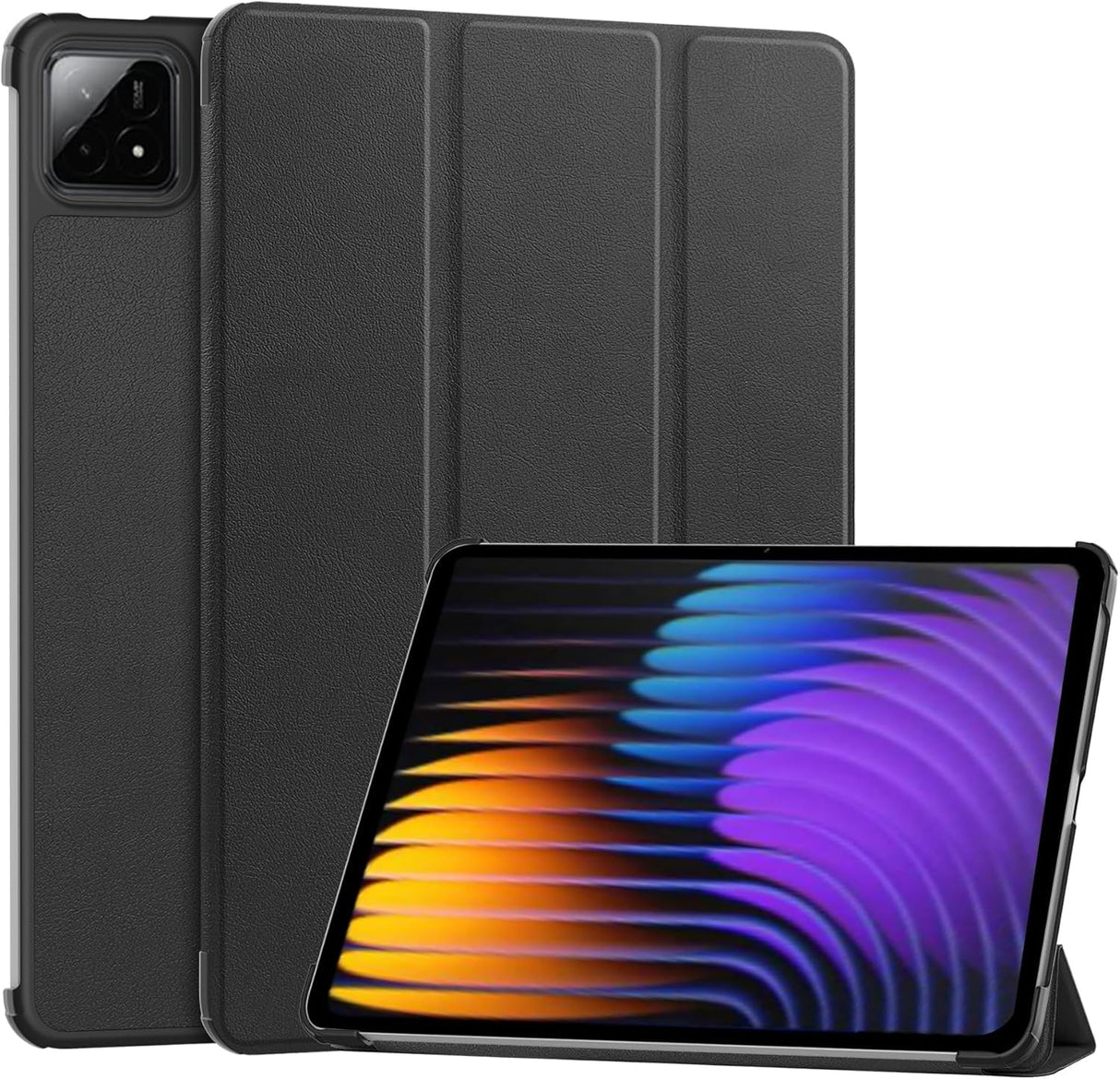 YIMICO For Xiaomi pad 7/7 pro 11.2 inch Case, Ratesell Lightweight Trifold Stand Smart Case Cover with Auto Wake/Sleep (Black, Xiaomi pad 7/7 pro 11.2 inch)